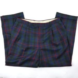 Burberry mens plaid pleated pants 38L 30W A6